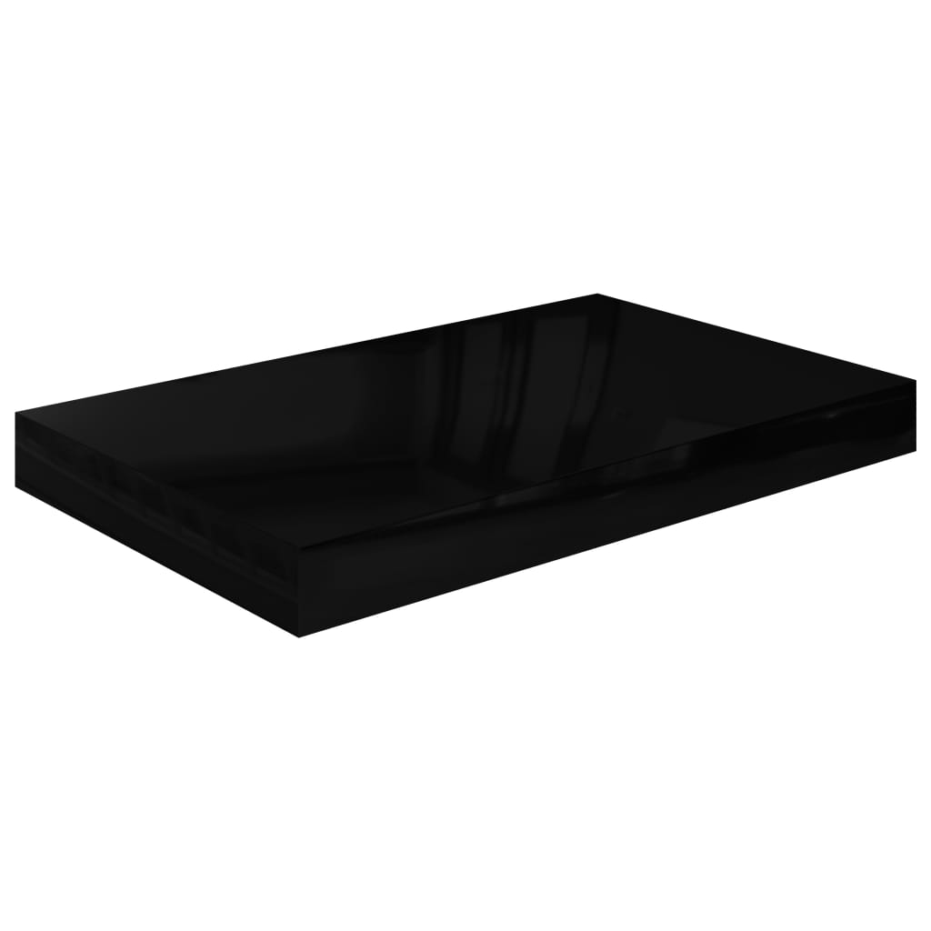 Floating shelf high-gloss black 40x23x3.8 cm MDF