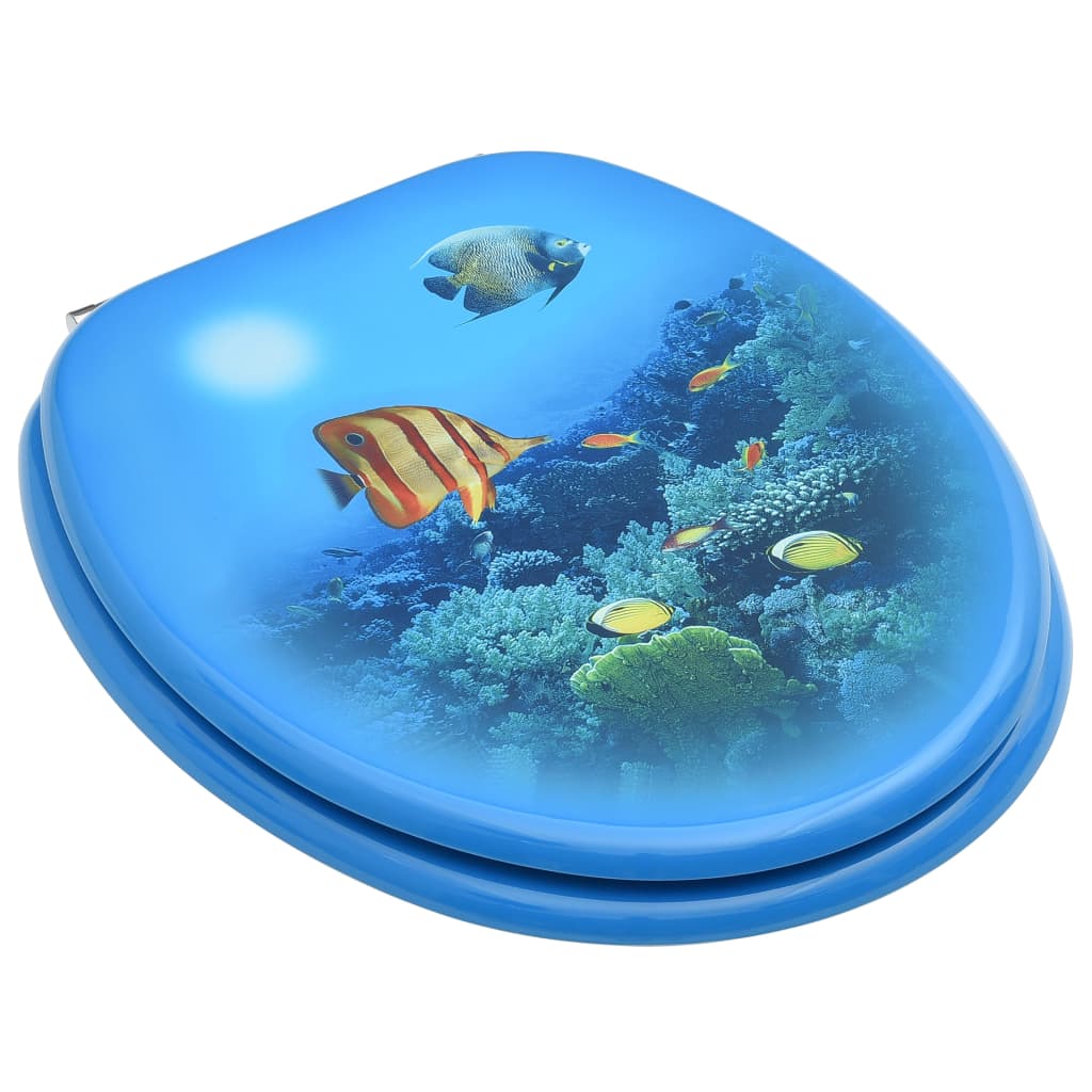 Toilet seats with lid 2 pcs. MDF deep sea design
