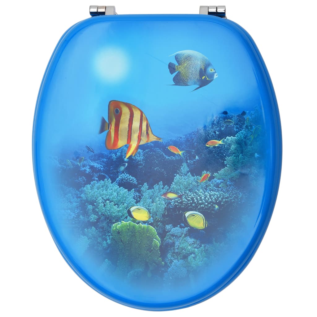 Toilet seats with lid 2 pcs. MDF deep sea design