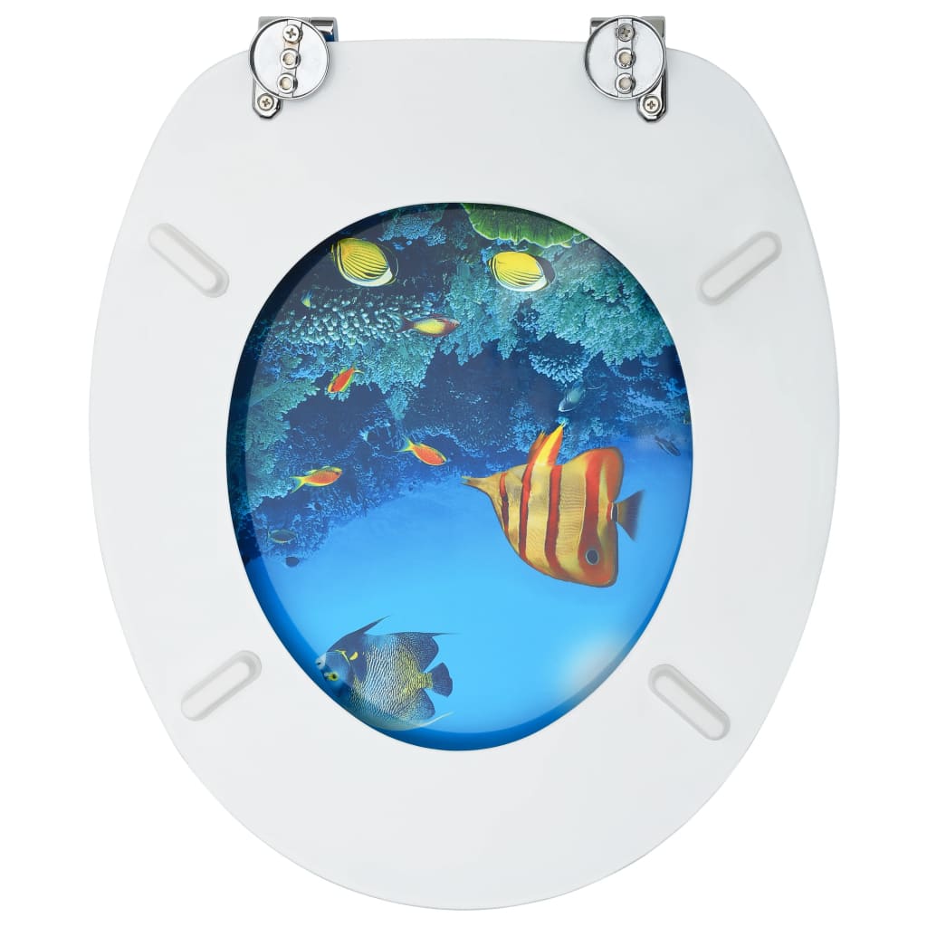 Toilet seats with lid 2 pcs. MDF deep sea design