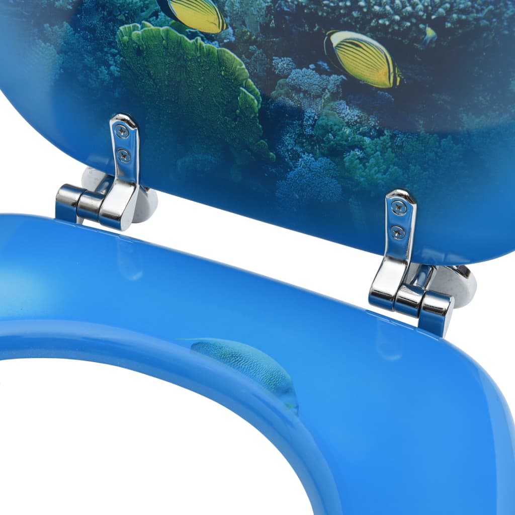 Toilet seats with lid 2 pcs. MDF deep sea design