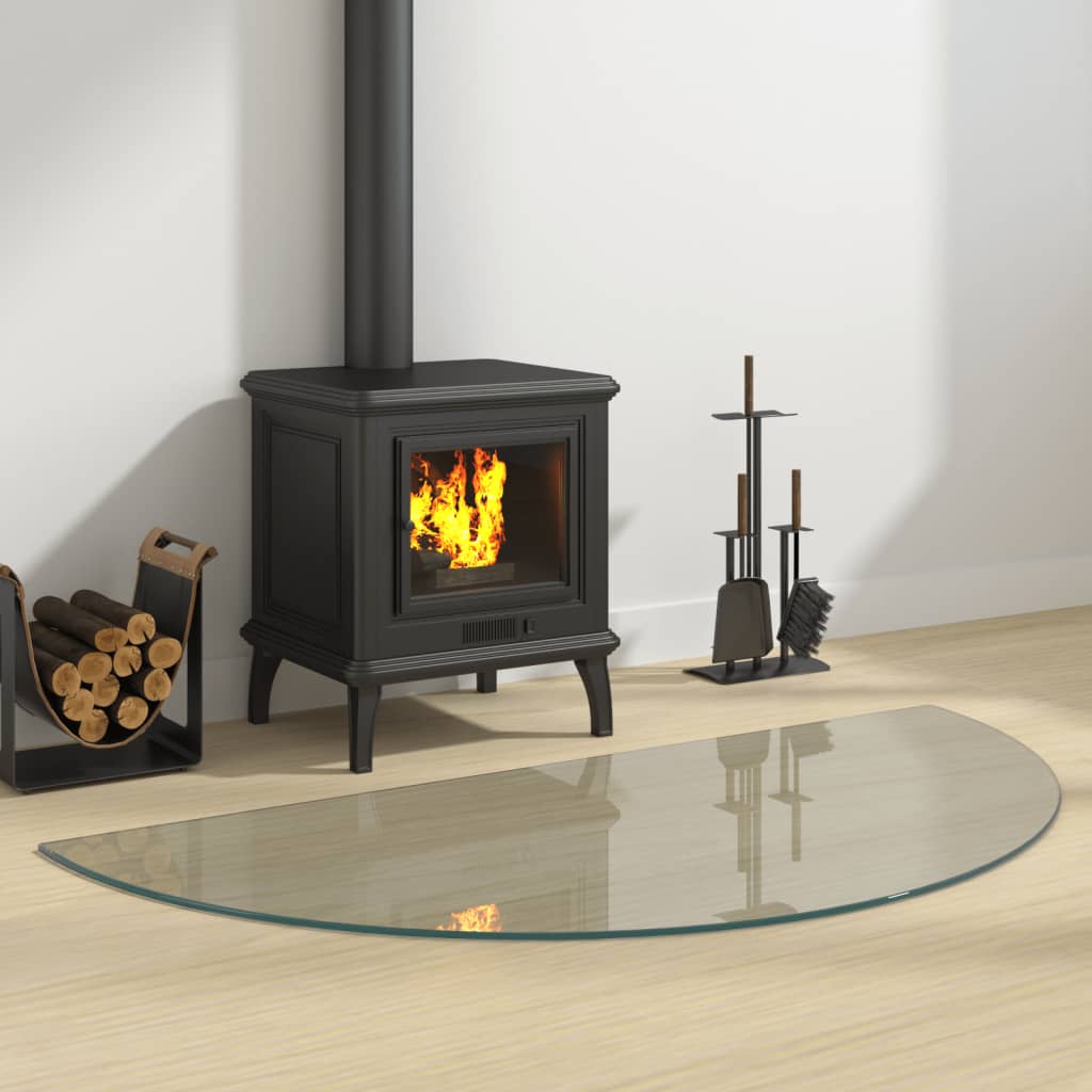 Funkenschutzplatte Glas Halbrund 1200x600 mm