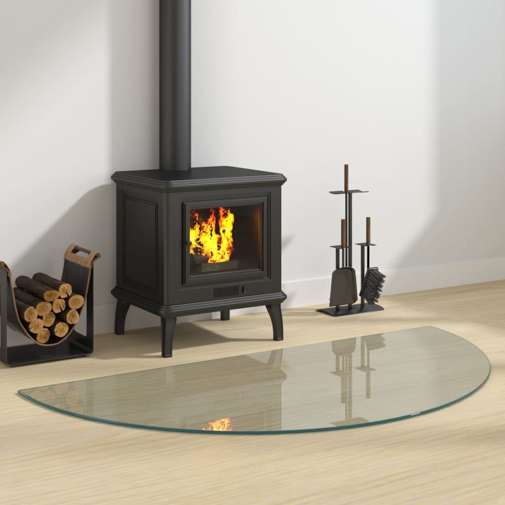 Funkenschutzplatte Glas Halbrund 1200x600 mm