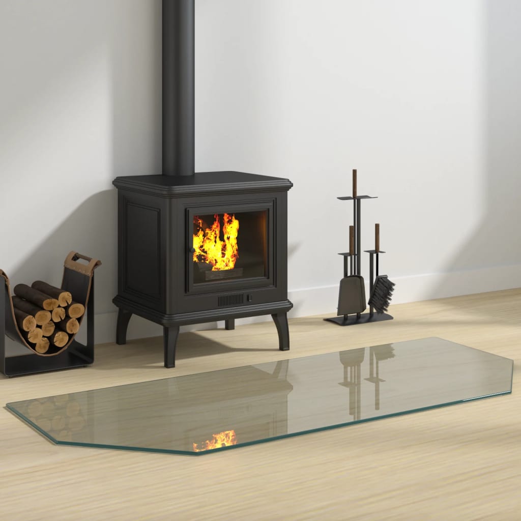 Kaminofen Glasplatte Sechseck 120x50 cm