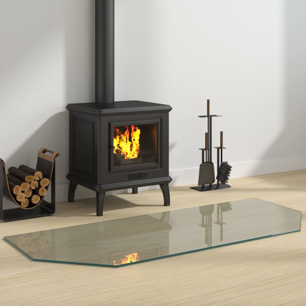 Kaminofen Glasplatte Sechseck 120x50 cm