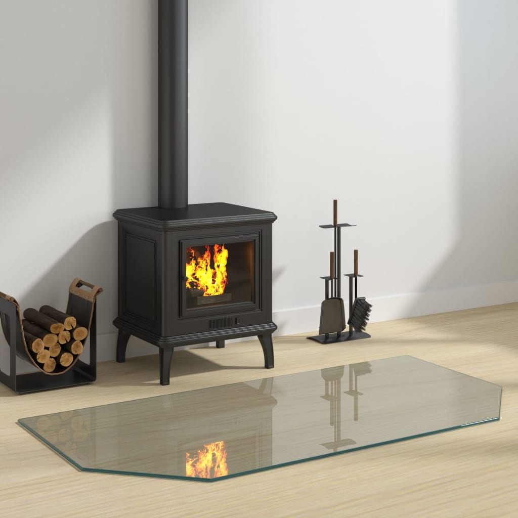 Kaminofen Glasplatte Sechseck 120x60 cm