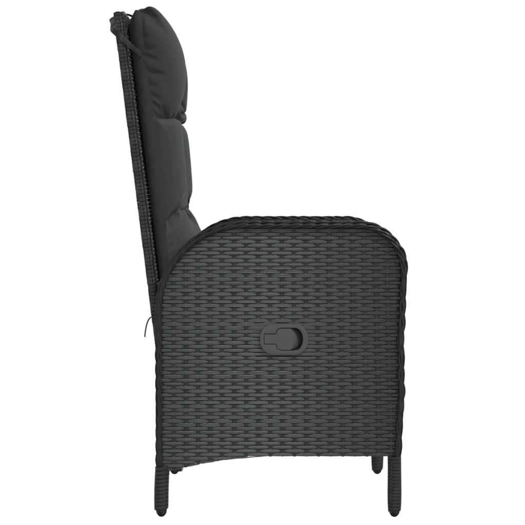 Garden Chairs 2 pcs. Poly Rattan Black