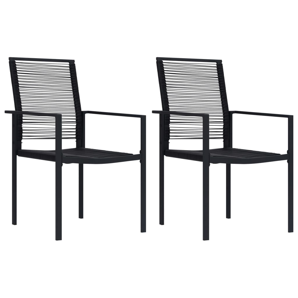 Garden Chairs 2 pcs. PVC Rattan Black