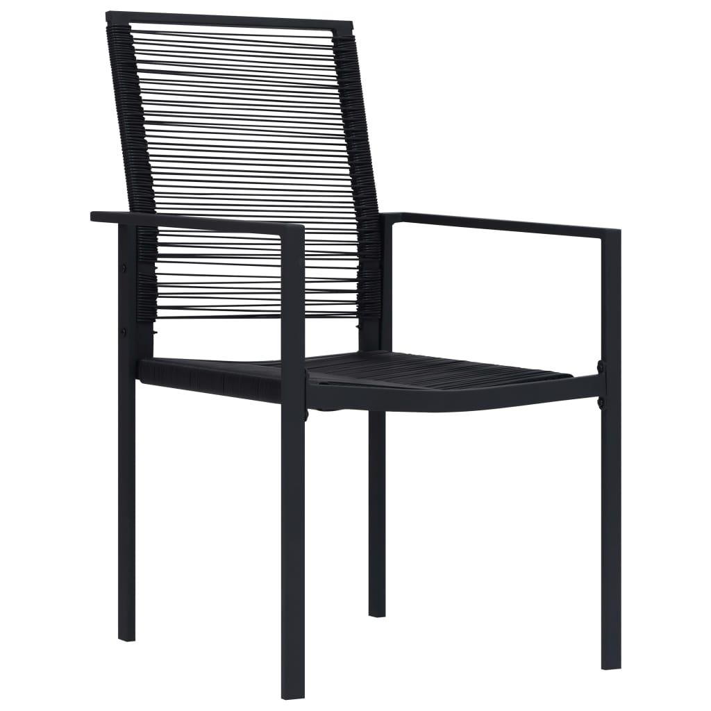 Garden Chairs 2 pcs. PVC Rattan Black