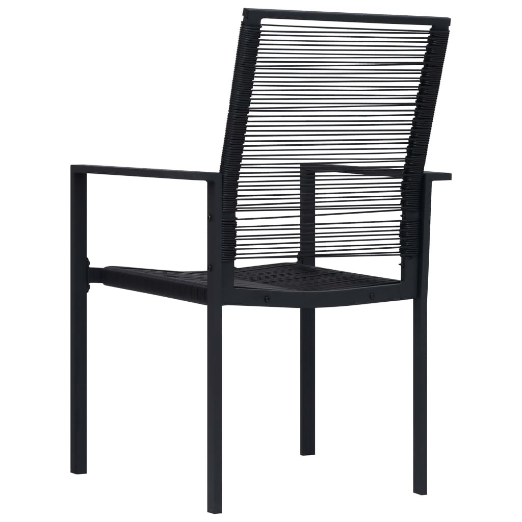 Garden Chairs 2 pcs. PVC Rattan Black