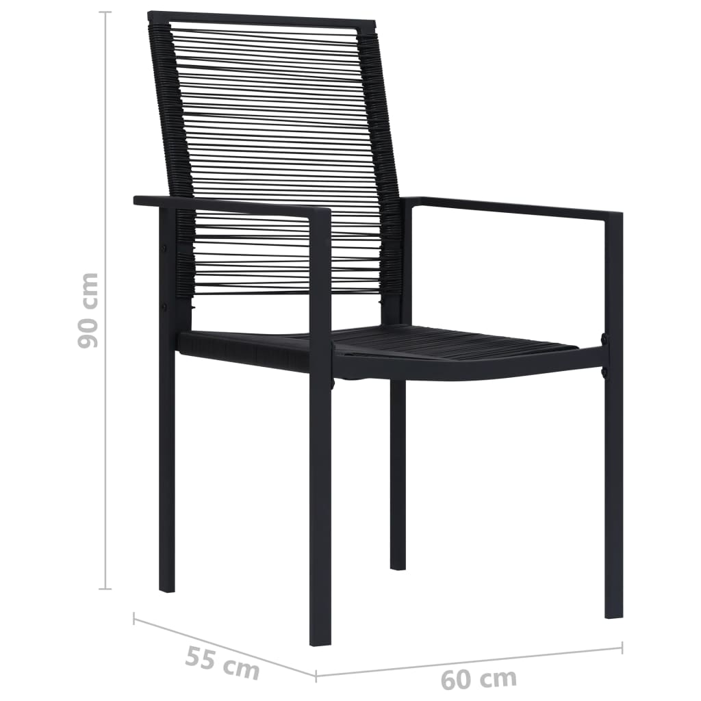 Garden Chairs 2 pcs. PVC Rattan Black