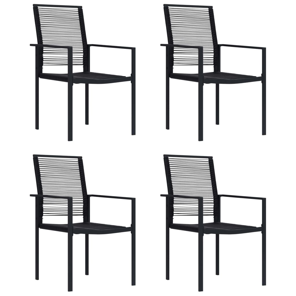 Garden chairs 4 pcs. PVC rattan black