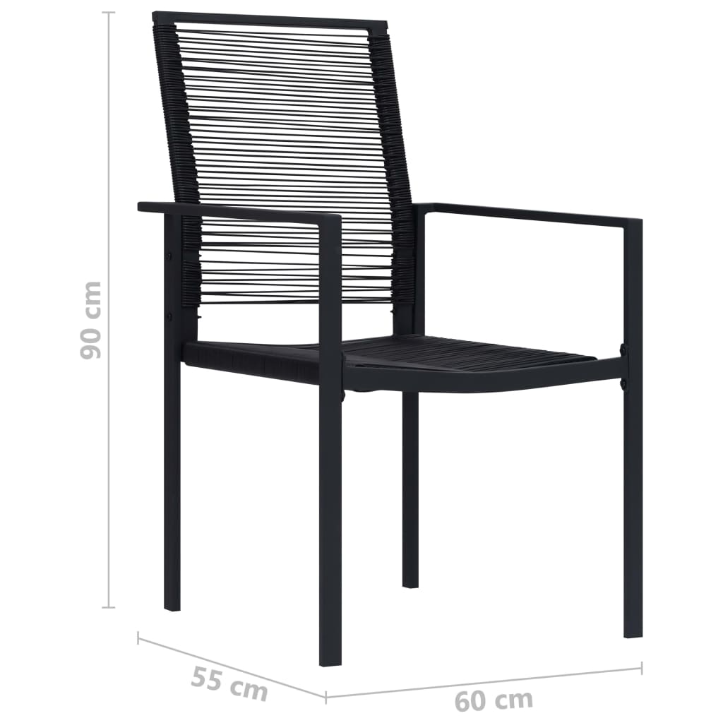 Garden chairs 4 pcs. PVC rattan black
