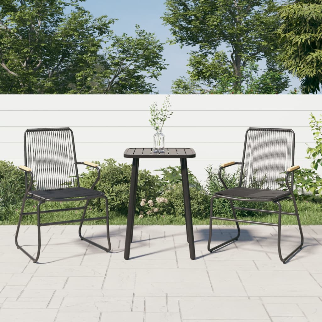 Garden chairs 2 pcs. Black 58x59x85.5 cm PVC rattan