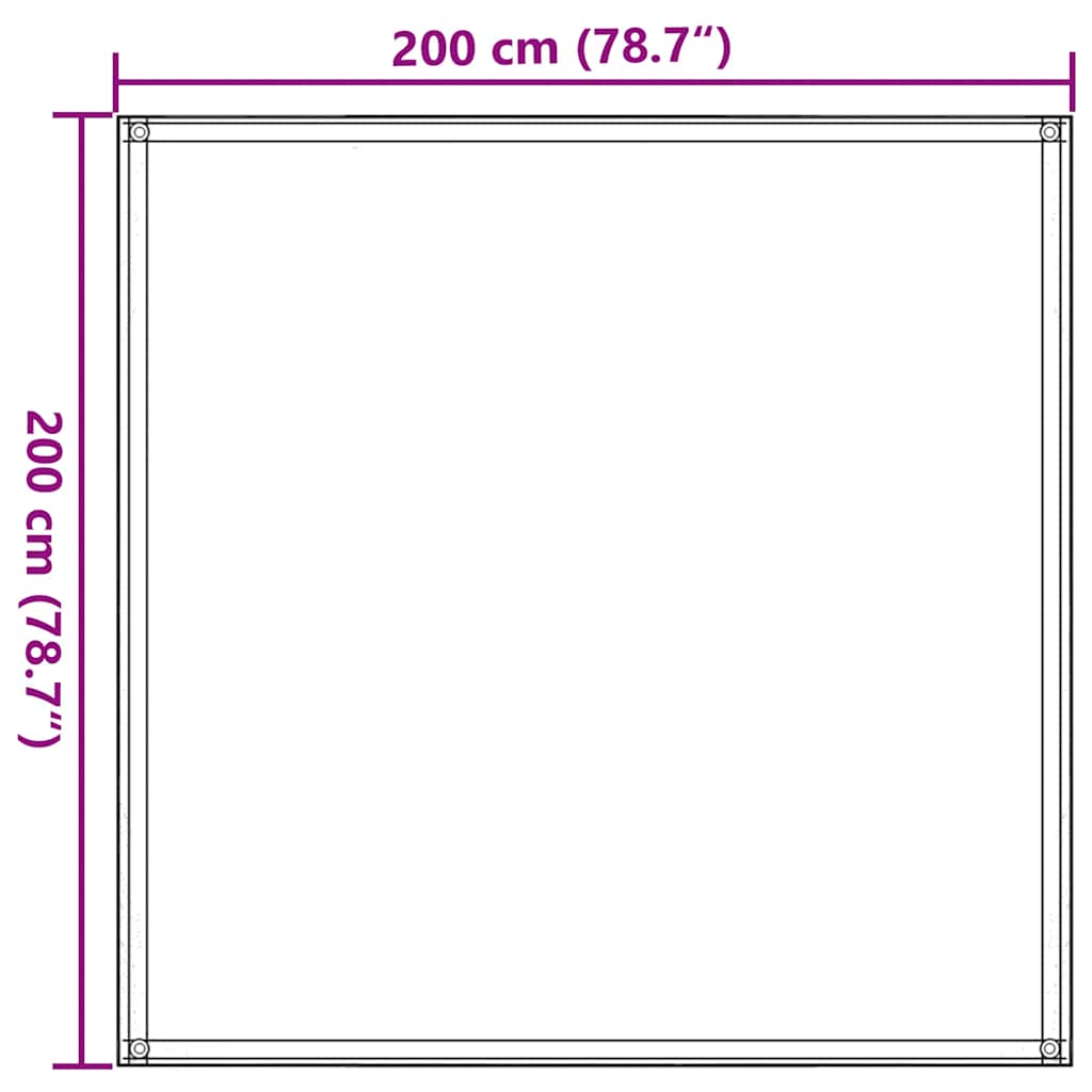 Zeltteppich 200x200 cm Anthrazit und Weiß