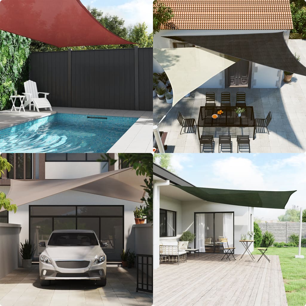 Sonnensegel 160 g/m² Beige 5x7x7 m HDPE