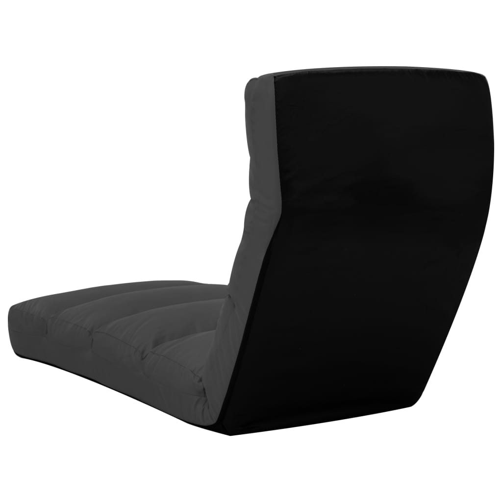 Floor chair foldable anthracite artificial leather