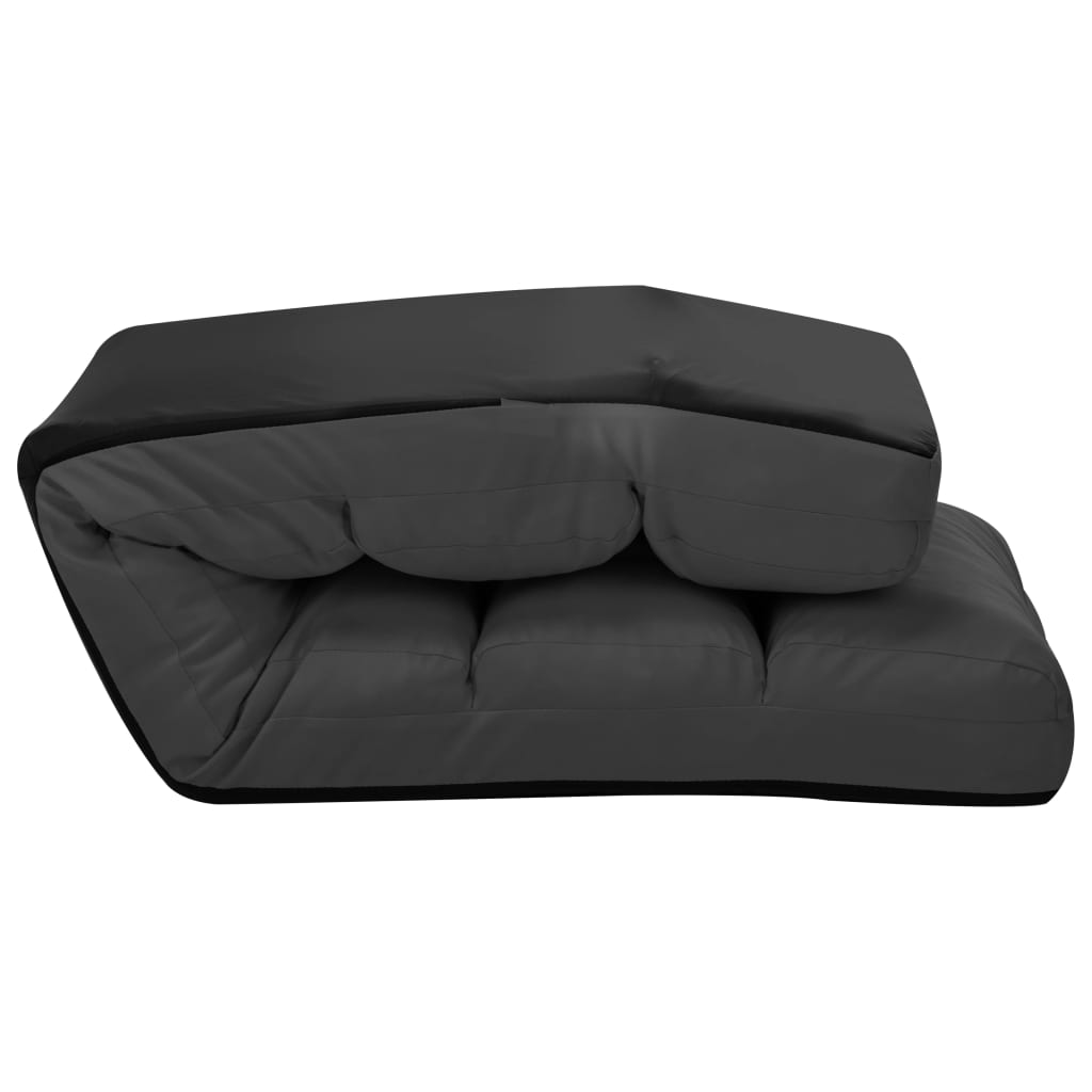Floor chair foldable anthracite artificial leather