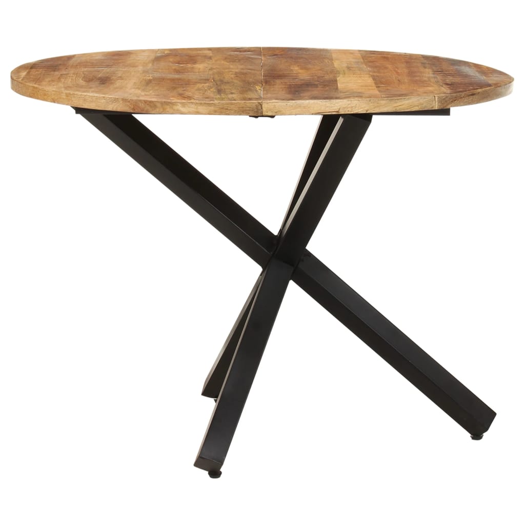 Round dining table 100x100x75 cm rough mango wood