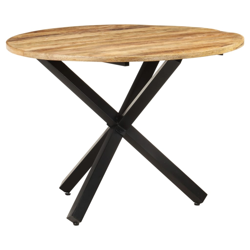 Round dining table 100x100x75 cm rough mango wood