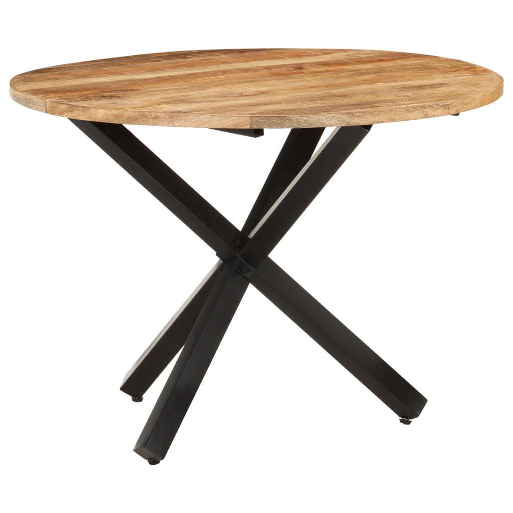 Round dining table 100x100x75 cm rough mango wood