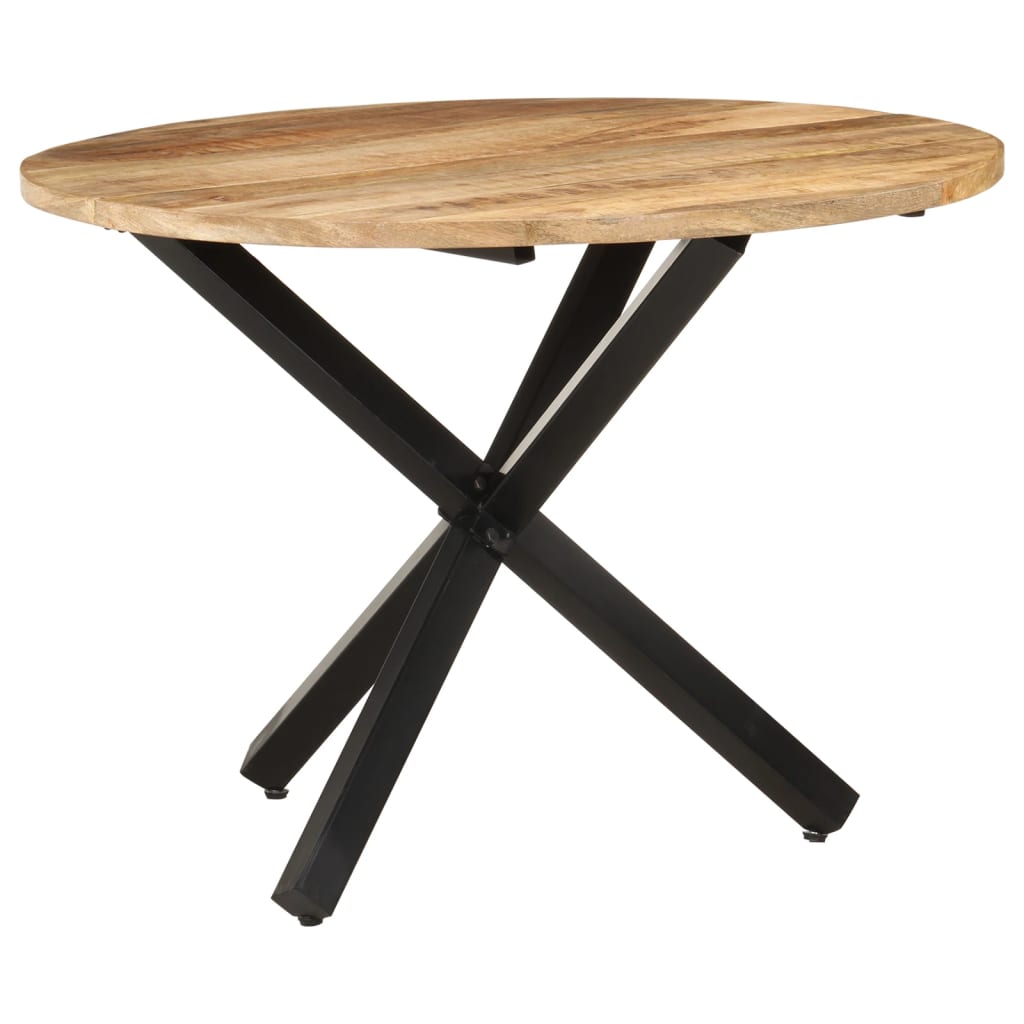 Round dining table 100x100x75 cm rough mango wood