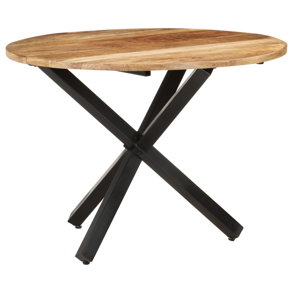 Round dining table 100x100x75 cm rough mango wood