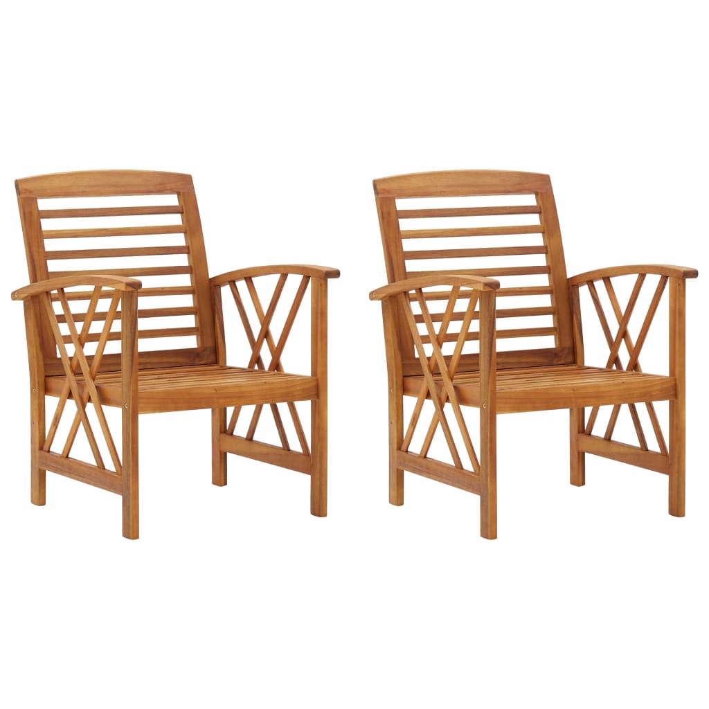 Garden chairs 2 pcs. Solid wood acacia
