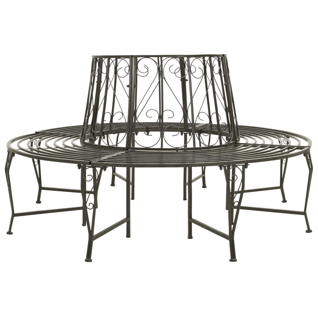 Garden tree bench 160 cm steel