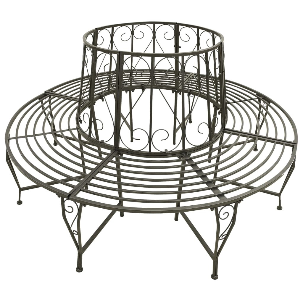 Garden tree bench 160 cm steel