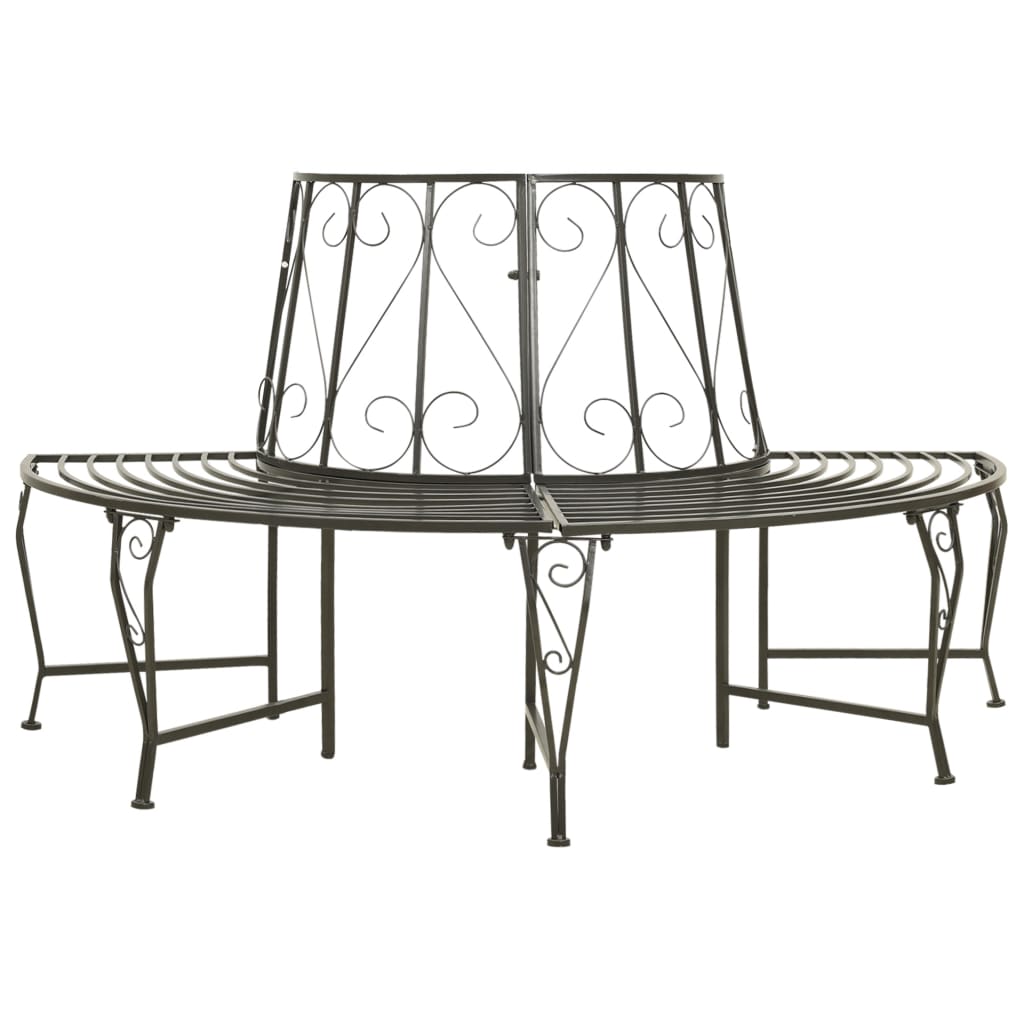 Garten-Baumbank Halbrund 160 cm Stahl
