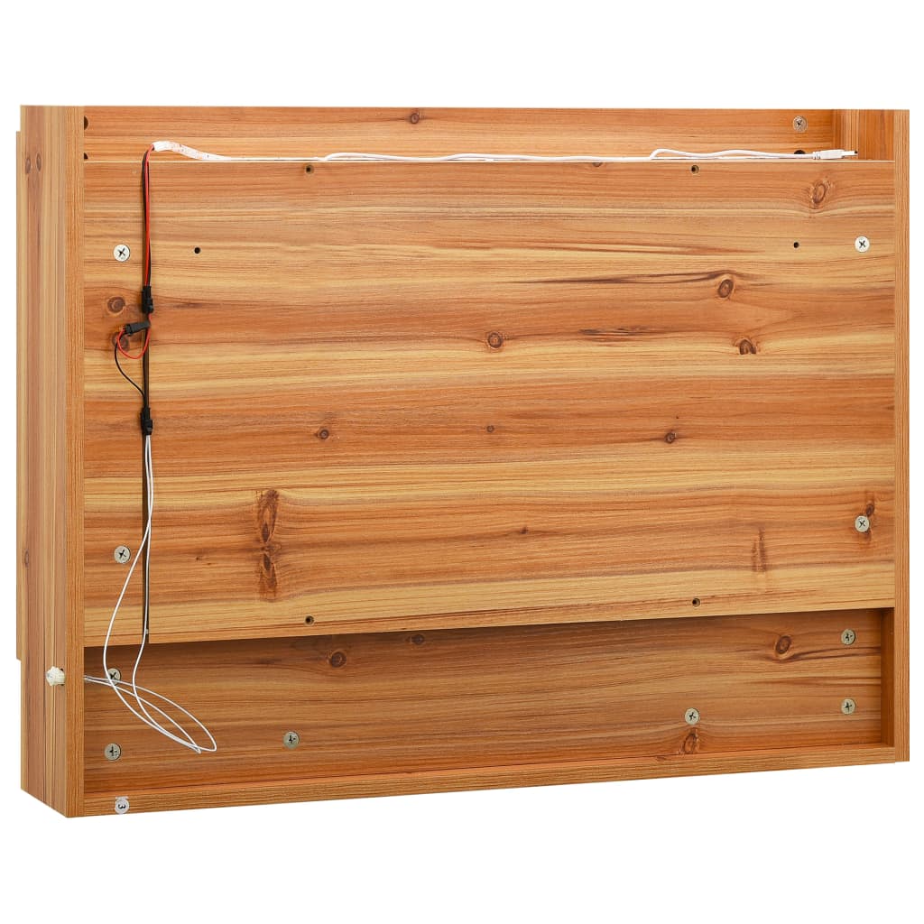 LED mirror cabinet for the bathroom oak 80x15x60 cm MDF