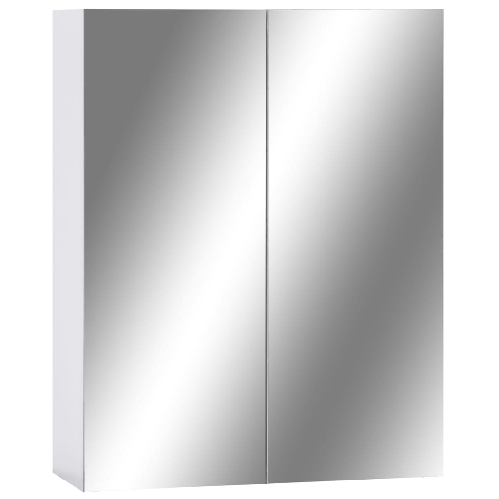 Bathroom mirror cabinet white 60x15x75 cm MDF