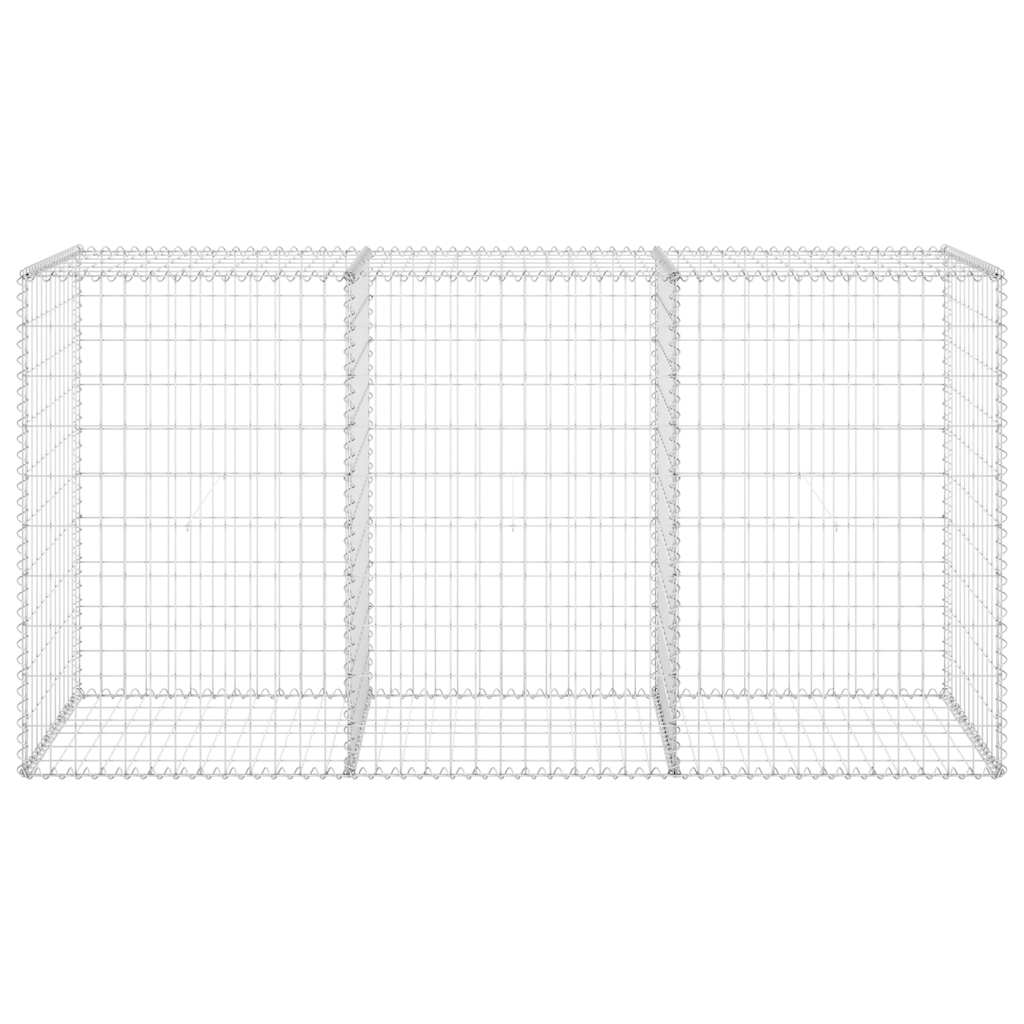 Gabionenwand mit Abdeckung Verzinkter Stahl 200x60x100 cm