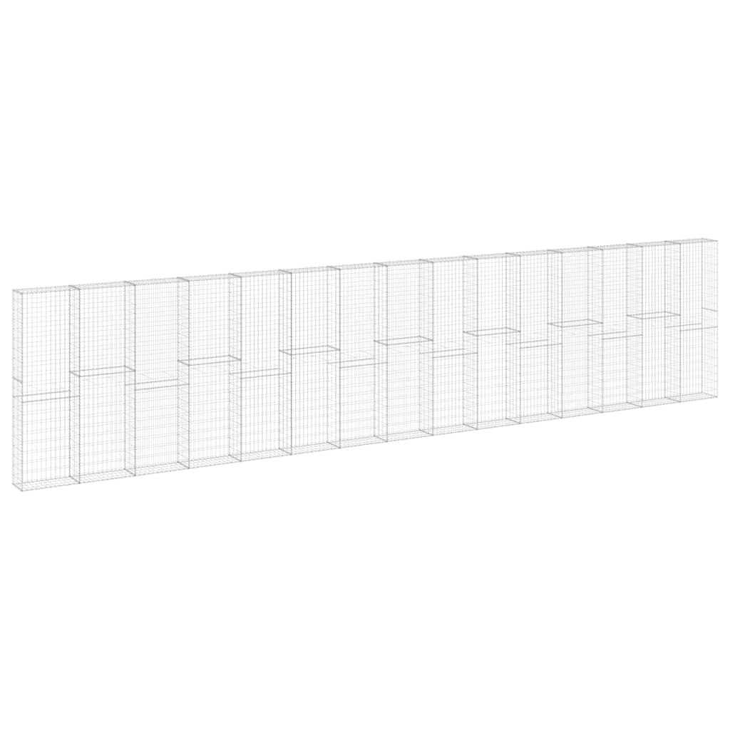 Gabionenwand mit Abdeckung Verzinkter Stahl 900x30x200 cm