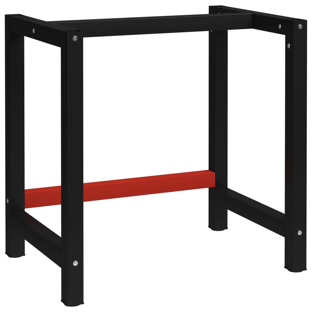 Workbench frame metal 80x57x79 cm black and red