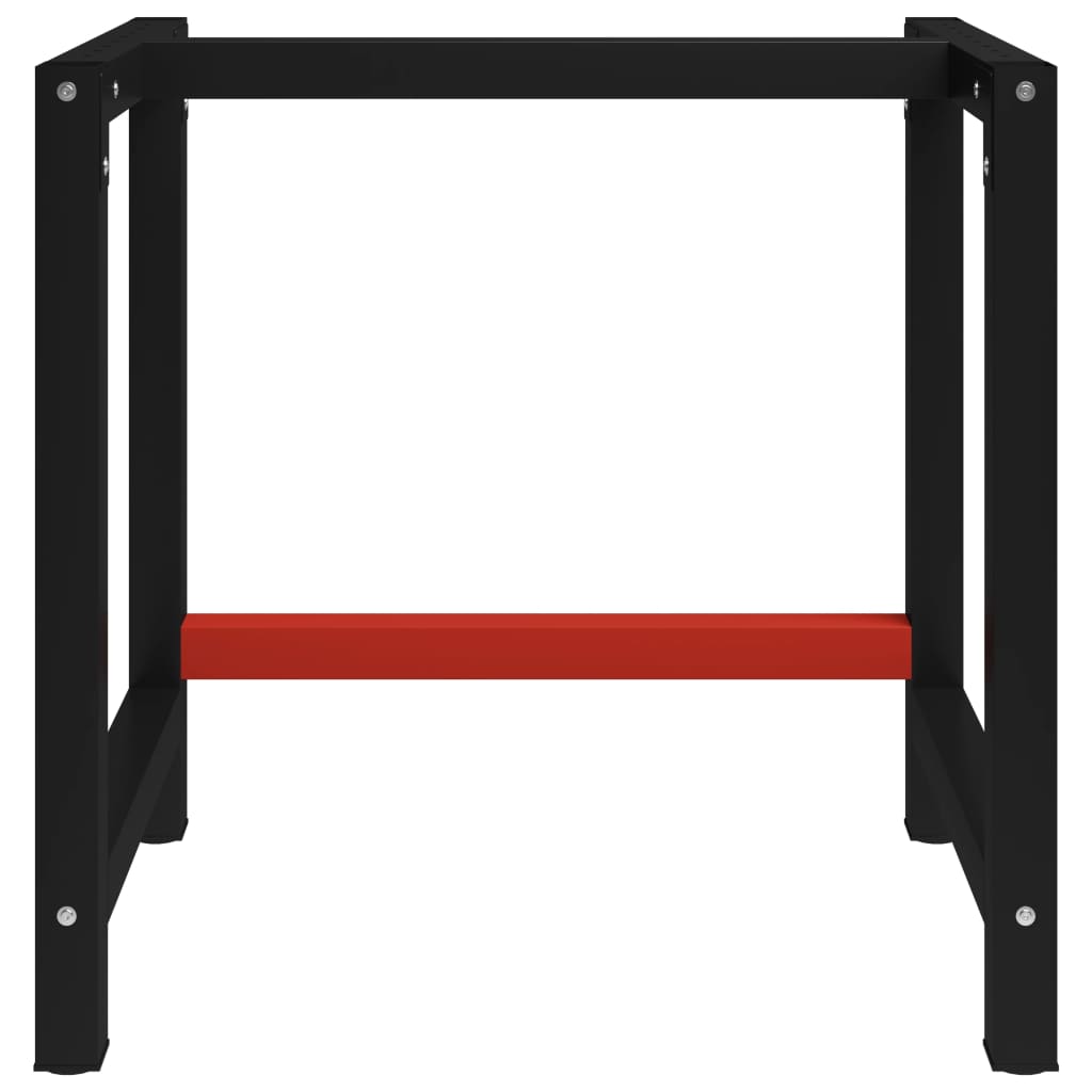 Workbench frame metal 80x57x79 cm black and red