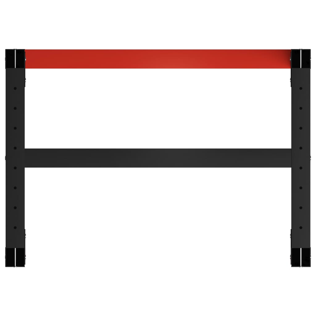 Workbench frame metal 80x57x79 cm black and red