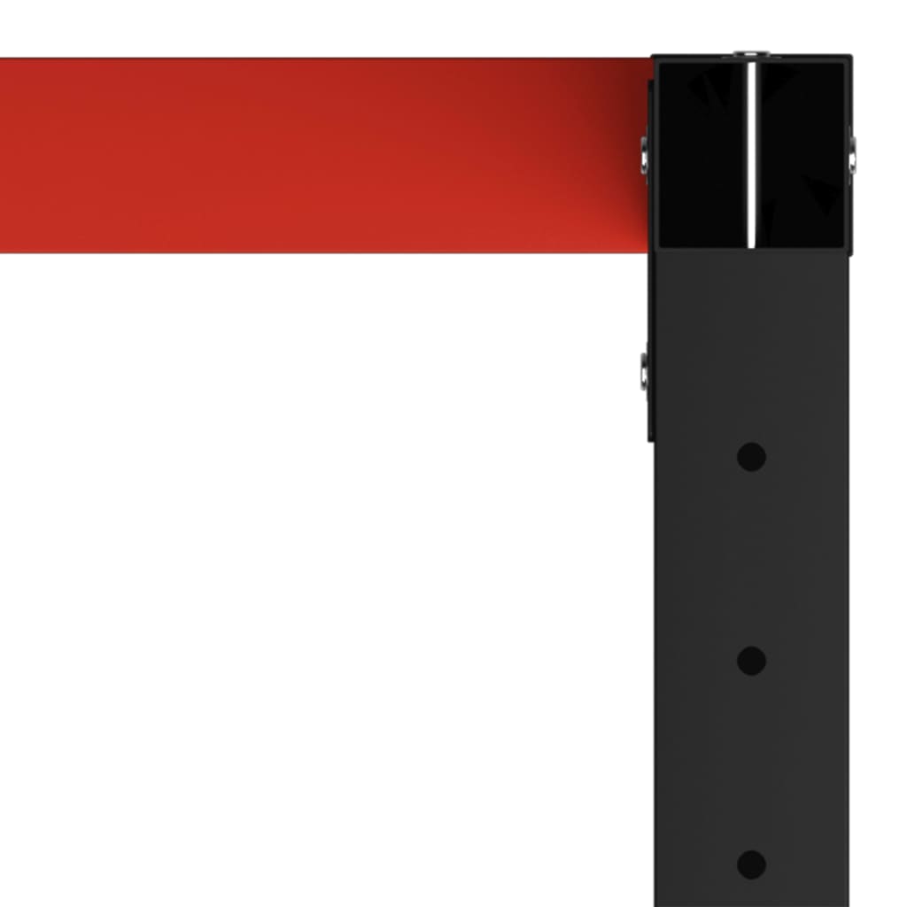 Workbench frame metal 80x57x79 cm black and red