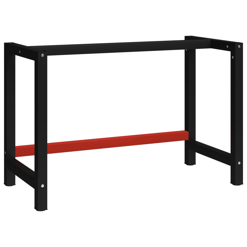Workbench frame metal 120x57x79 cm black and red