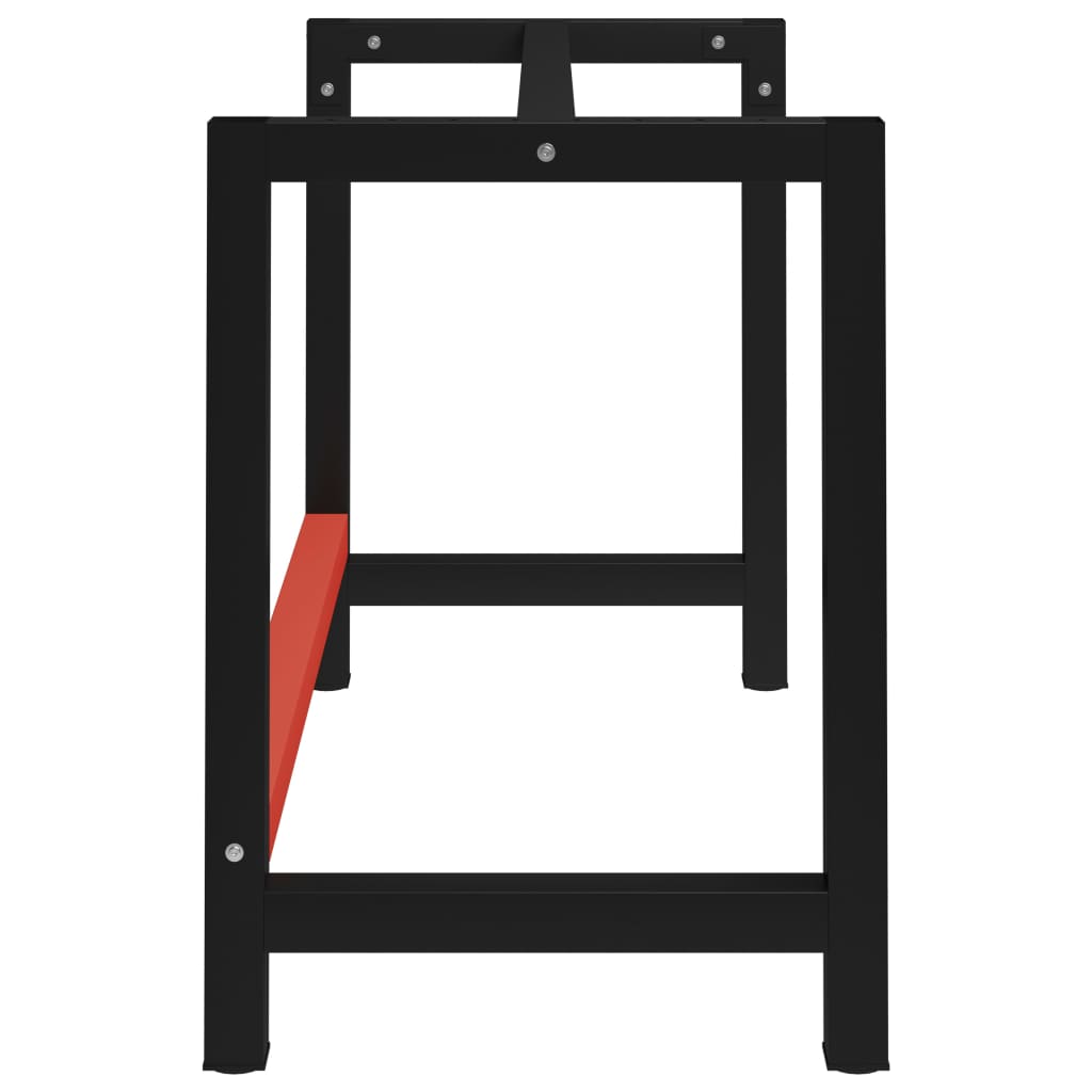 Workbench frame metal 120x57x79 cm black and red