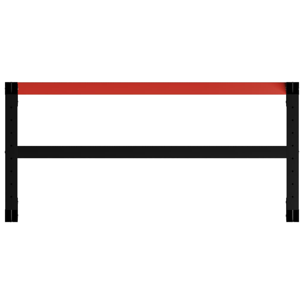 Workbench frame metal 120x57x79 cm black and red