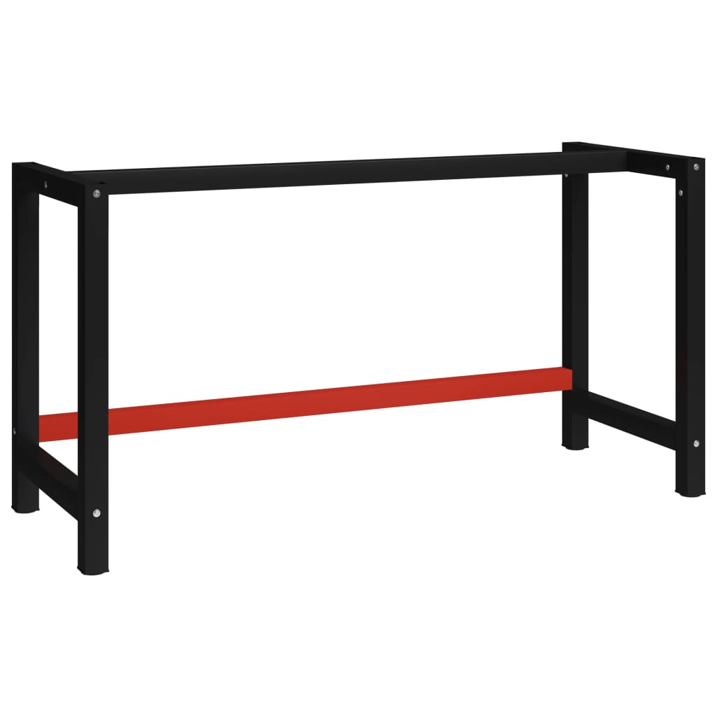 Workbench frame metal 150x57x79 cm black and red