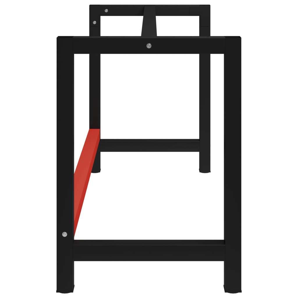 Workbench frame metal 150x57x79 cm black and red