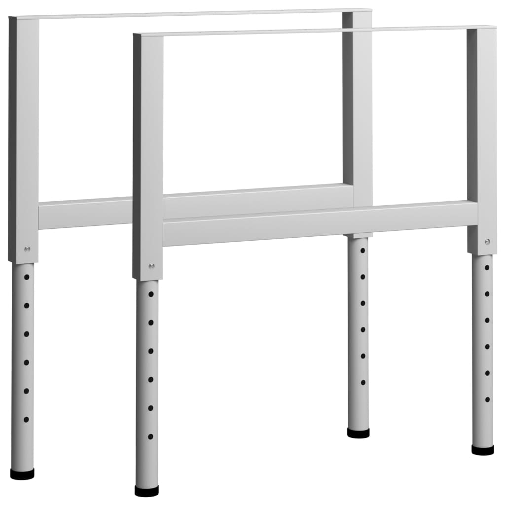 Workbench frame adjustable 2 pcs. Metal 85x(69-95.5) cm Grey