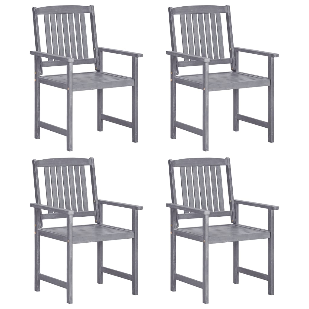 Garden chairs 4 pcs. Solid wood acacia grey