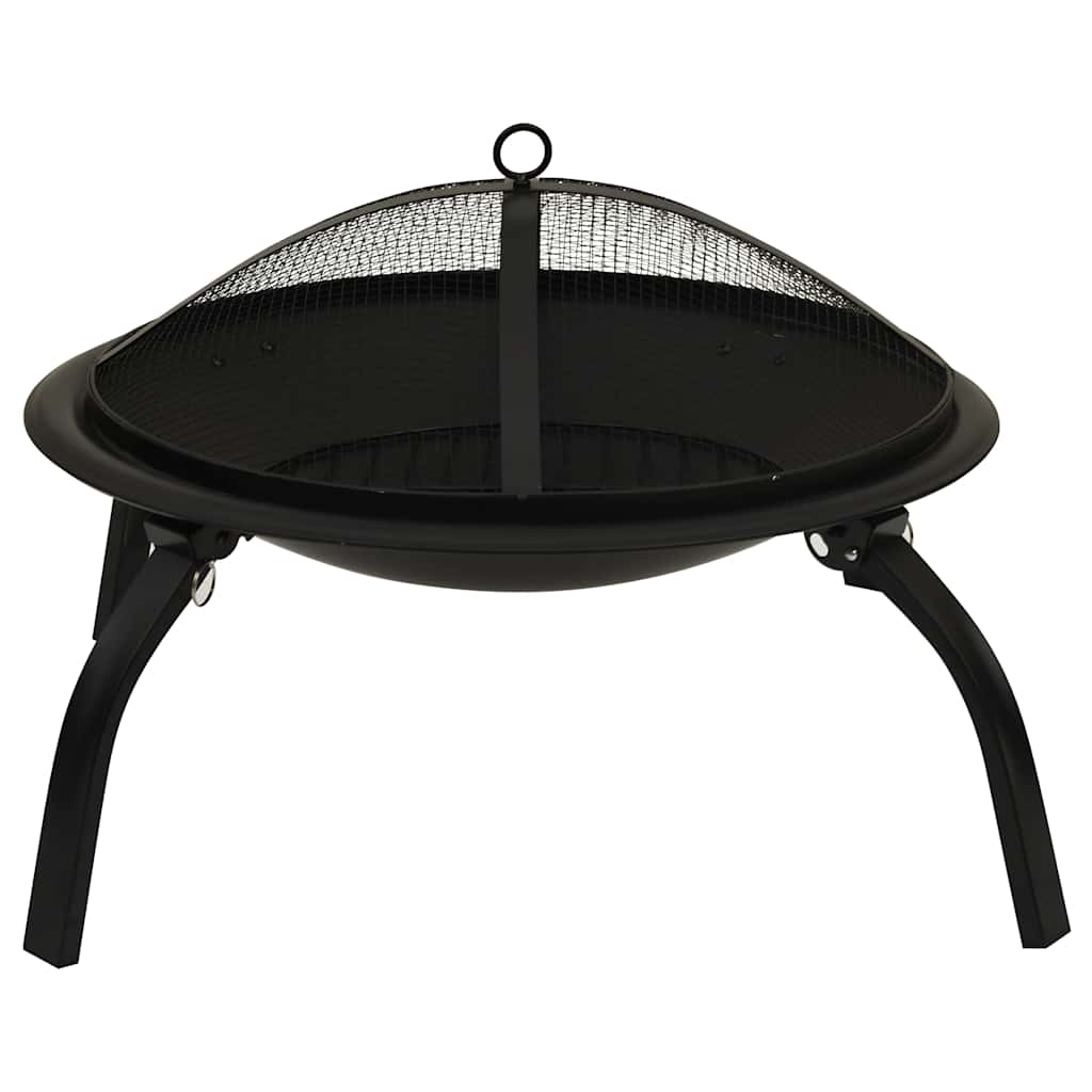 2-in-1 Feuerstelle und Grill mit Schürhaken 56x56x49 cm Stahl