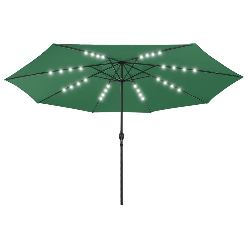 Sonnenschirm mit LED-Beleuchtung 400 cm Grün