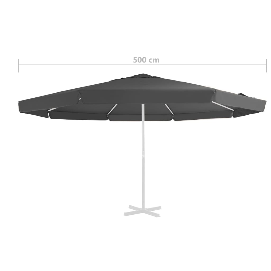 Ersatzbezug für Sonnenschirm Anthrazit 515 cm