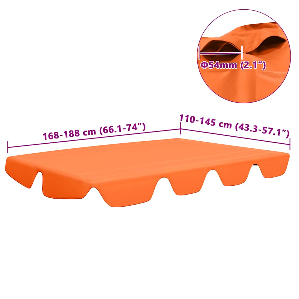 Ersatzdach für Hollywoodschaukel Orange 188/168x145/110 cm
